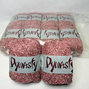 Vintage‎ Dynasty Knitting Fever Yarn Silk Blend Lot of 10 Reddish Color 116A 40G